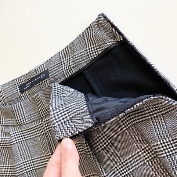 Zara Grey Plaid Skirt Skort Shorts Size XS EUC! - Picture 7 of 10